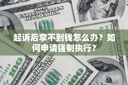济南起诉后拿不到钱怎么办？如何申请强制执行？