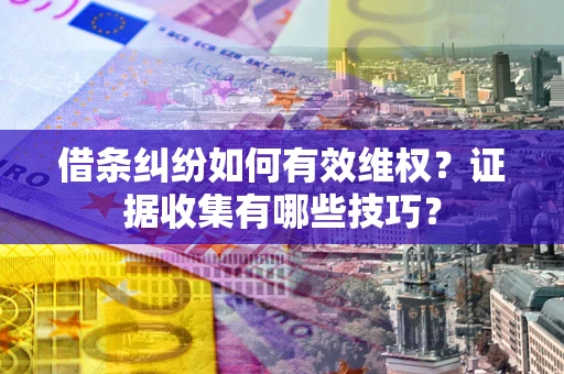 济南借条纠纷如何有效维权？证据收集有哪些技巧？