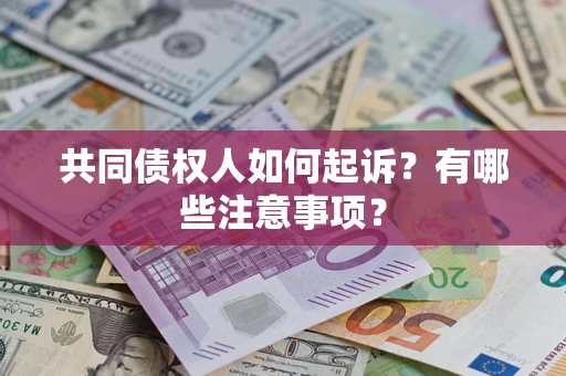 济南共同债权人如何起诉？有哪些注意事项？
